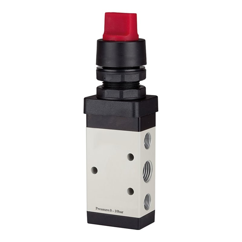 RIEGLER 5/2-Wegeventil manuell Drehhebel rot