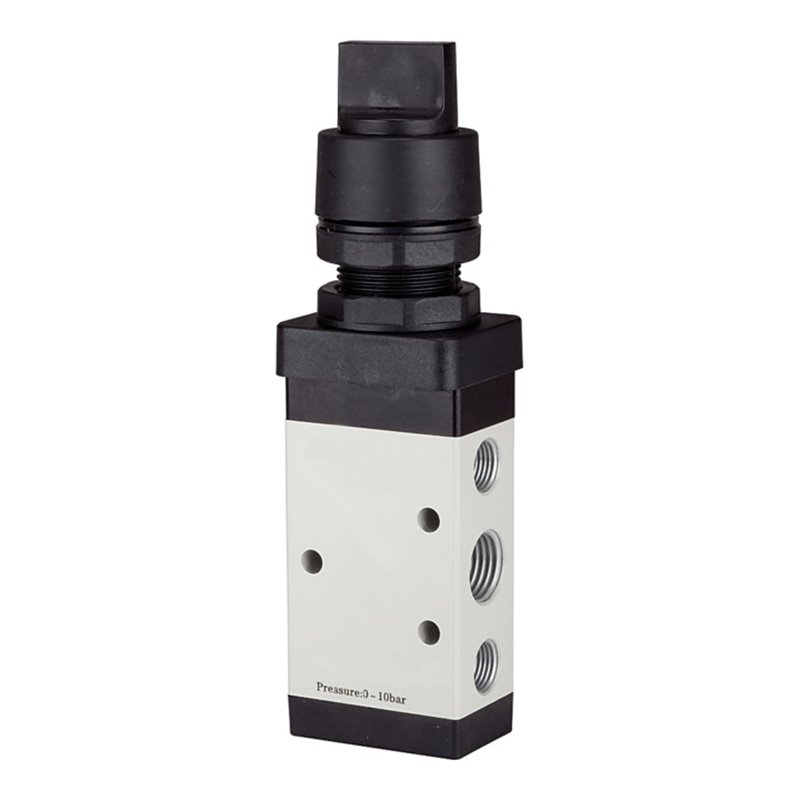 RIEGLER 5/2-Wegeventil manuell Drehhebel schwarz