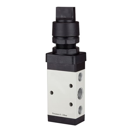 RIEGLER 5/2-Wegeventil manuell Drehhebel schwarz