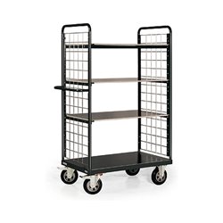 STIER Gitterwand-Etagenwagen Premium 4 Ladeflächen großer Abstand