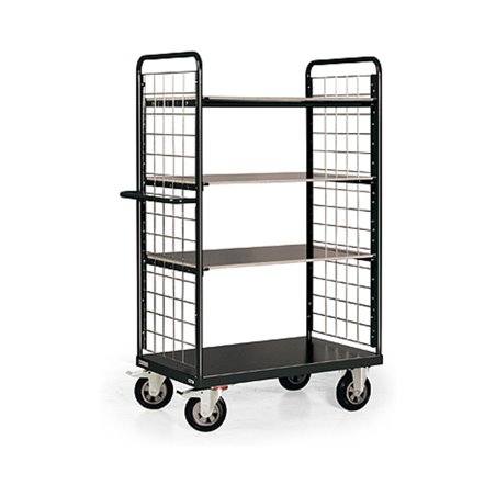 STIER Gitterwand-Etagenwagen Premium 4 Ladeflächen großer Abstand