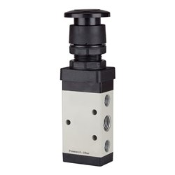 RIEGLER 5/2-Wegeventil manuell Pilztaster schwarz