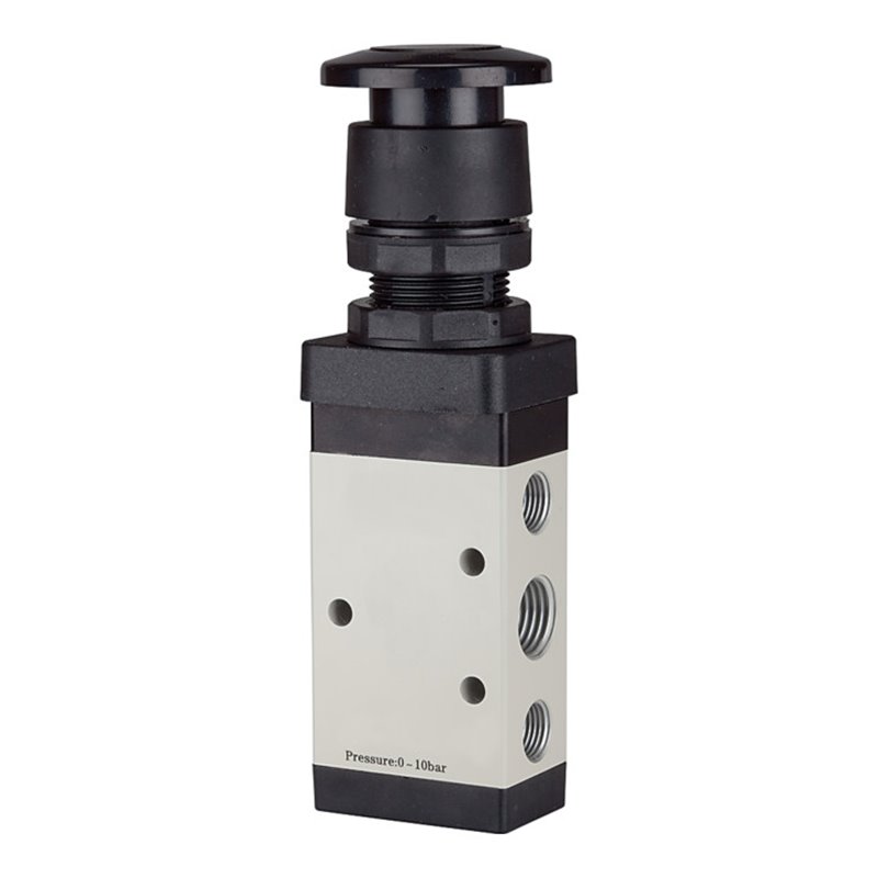 RIEGLER 5/2-Wegeventil manuell Pilztaster schwarz