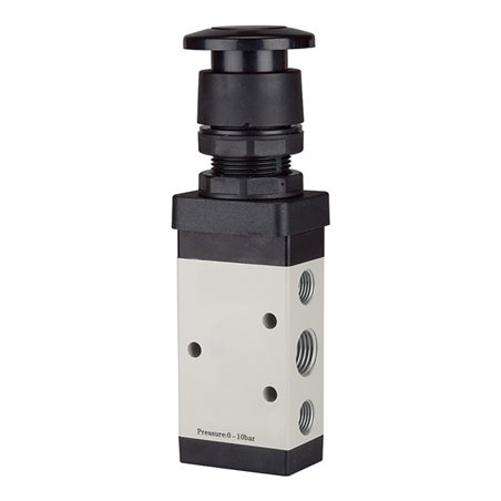 RIEGLER 5/2-Wegeventil manuell Pilztaster schwarz