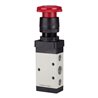 RIEGLER 5/2-Wegeventil manuell Pilztaster mit Notrastung