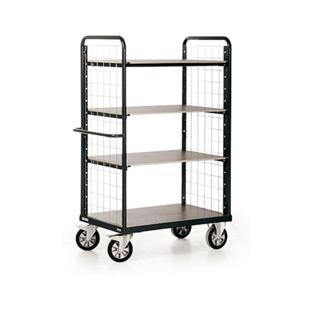 STIER Schwerlast Gitterwand-Etagenwagen Premium 4 Ladeflächen