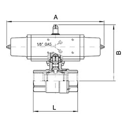 RIEGLER Edelstahlkugelhahn mit pneumatischem Stellantrieb, einfachwirkend