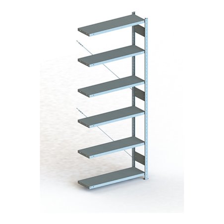 Meta Steckregal Anbauregal S3 CLIP 150 AR lichtgrau + 6 Böden