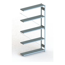 Meta Steckregal Anbauregal S3 CLIP 230 AR lichtgrau + 5 Böden