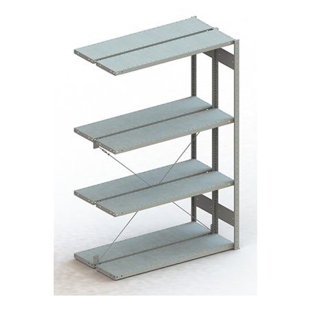 Meta Steckregal Anbauregal S3 CLIP 230 DAR lichtgrau + 2 x 4 Böden