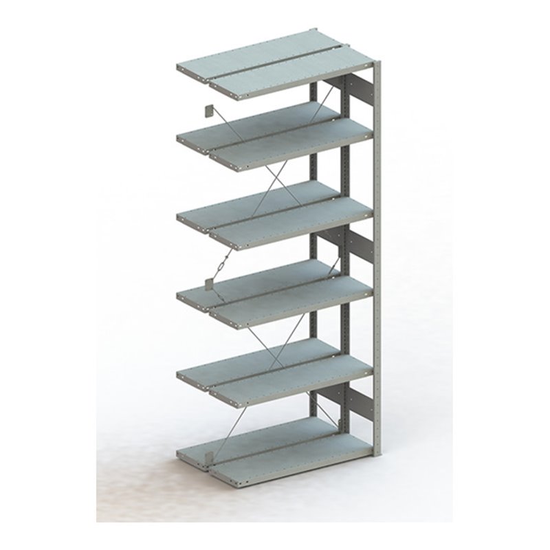 Meta Steckregal Anbauregal S3 CLIP 230 DAR lichtgrau + 2 x 6 Böden