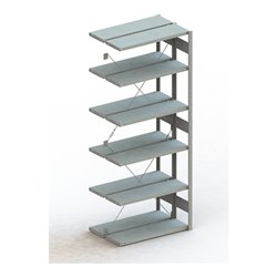 Meta Steckregal Anbauregal S3 CLIP 230 DAR verzinkt + 2 x 6 Böden