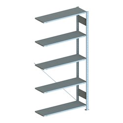Meta Steckregal Anbauregal S3 CLIP 80 AR lichtgrau + 5 Böden
