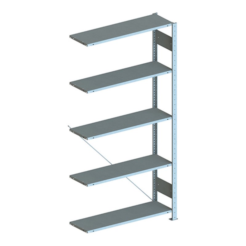 Meta Steckregal Anbauregal S3 CLIP 80 AR lichtgrau + 5 Böden