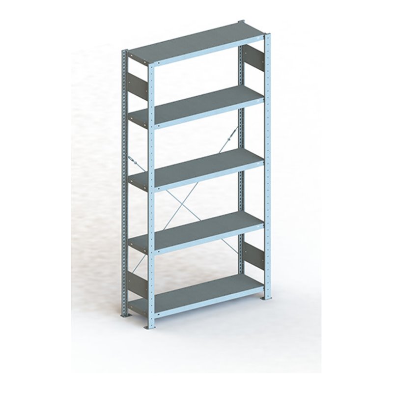 Meta Steckregal Grundregal CLIP 150 S3 GR 5 Böden,verzinkt zerlegte Rahmen