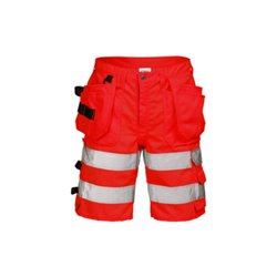 Fristads High Vis Handwerkershorts Kl. 2 2028 PLU Rot (Herren)