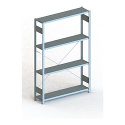 Meta Steckregal Grundregal S3 CLIP 230 GR lichtgrau + 4 Böden