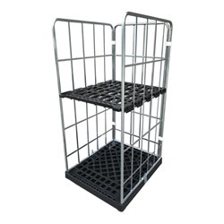 STIER Rollbehälter 3-seitig galvanisch verzinkt 2 Kunststoff-Platten