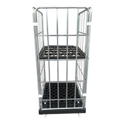 STIER Rollbehälter 3-seitig galvanisch verzinkt 2 Kunststoff-Platten