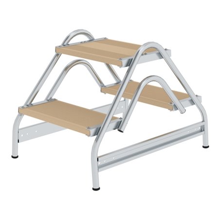 MUNK Aluminium-Arbeitspodest beidseitig begehbar: Holz