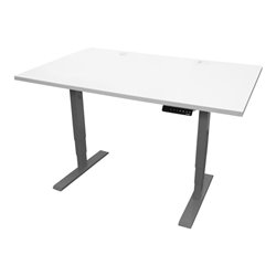STIER Elektrisch höhenverstellbarer Schreibtisch THA  weiß/silber