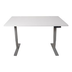 STIER Elektrisch höhenverstellbarer Schreibtisch THA  weiß/silber