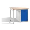 C+P Werkbank mit Multiplexplatte und 1 Standschrank Front Enzianblau Korpus Lichtgrau