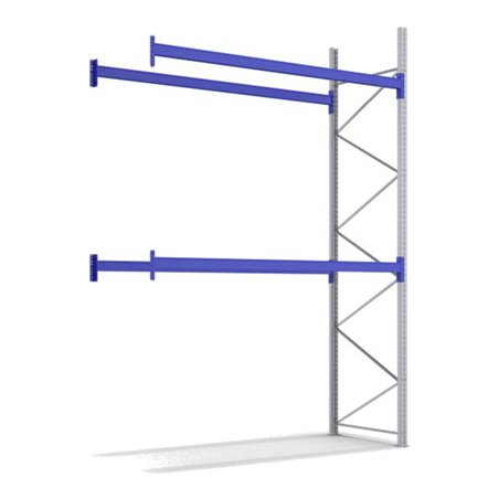 Bito Palettenregal-Set P1 Anbaufeld mit 2 Ebenen 800 kg, unmontiert enzianblau 1100 mm 2790 mm 2400 kg