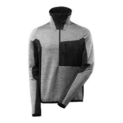 Mascot Fleecepullover mit kurzem Reißverschluss Microfleecejacke grau-meliert/schwarz