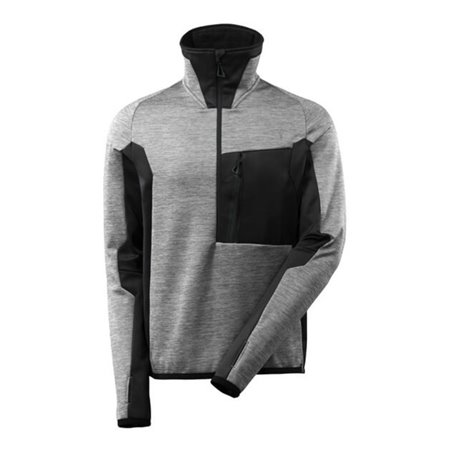 Mascot Fleecepullover mit kurzem Reißverschluss Microfleecejacke grau-meliert/schwarz