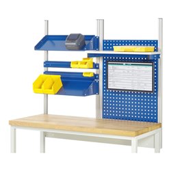 Rau System-Aufbau - Set 05 H1130mm, Gestell lichtgrau, Ausstattung enzianblau