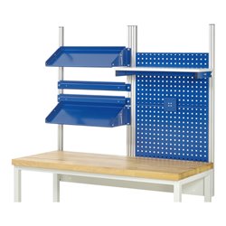 Rau System-Aufbau - Set 05 H1130mm, Gestell lichtgrau, Ausstattung enzianblau