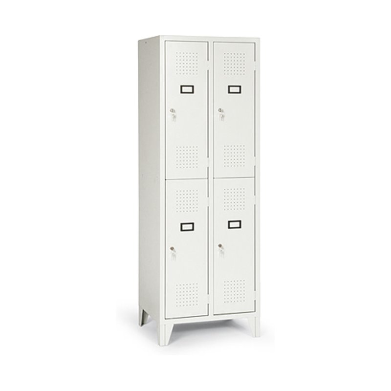 Portofino Kleiderschrank mit Füßen doppelstöckig mit 4 Fächern