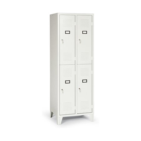 Portofino Kleiderschrank mit Füßen doppelstöckig mit 4 Fächern