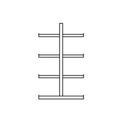 Meta Kragarmregal Grundregal IPE120 doppelseitig 2500 x 1000 x 1000 mm Enzianblau + 8 Kragarmen je Ständer