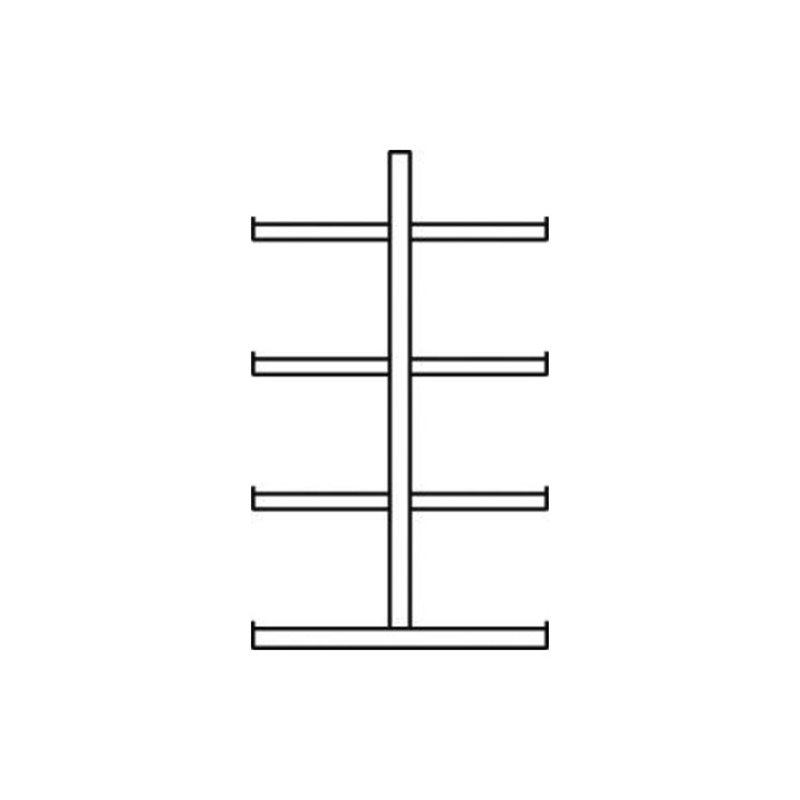 Meta Kragarmregal Grundregal IPE120 doppelseitig 2500 x 1000 x 1000 mm Enzianblau + 8 Kragarmen je Ständer