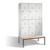 C+P Doppelstockspind Classic mit Sitzbank 6 Fächer Front Lichtgrau Korpus Lichtgrau