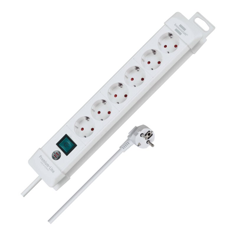 Brennenstuhl Steckdosenleiste 6-fach 1952260100 Premium-Line weiss 3m H05VV-F 3G1, 1952260100