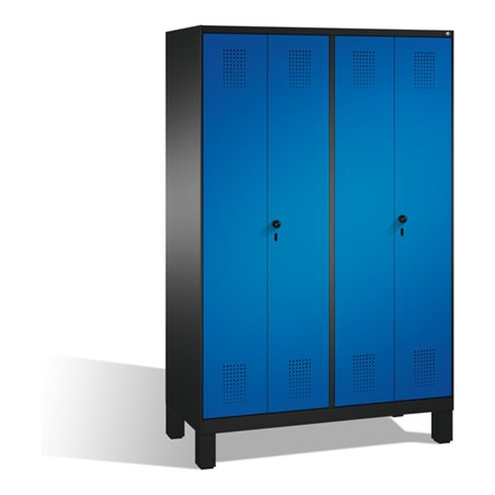 C+P Doppelspind Evolo auf Füßen 4 Abteile Front Enzianblau Korpus Schwarzgrau