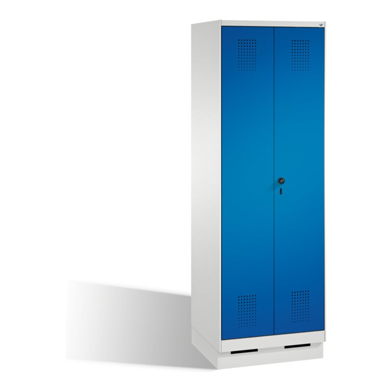 C+P Doppelspind Evolo auf Sockel 2 Abteile Front Enzianblau Korpus Lichtgrau