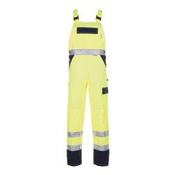 Planam Warnschutz-Latzhose gelb/marine