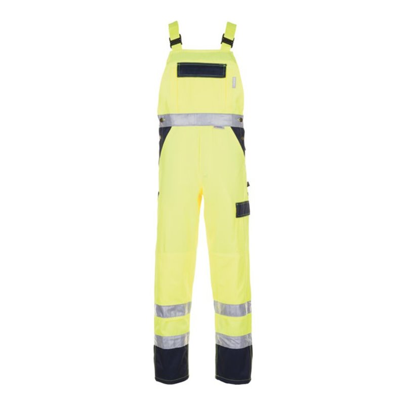 Planam Warnschutz-Latzhose gelb/marine