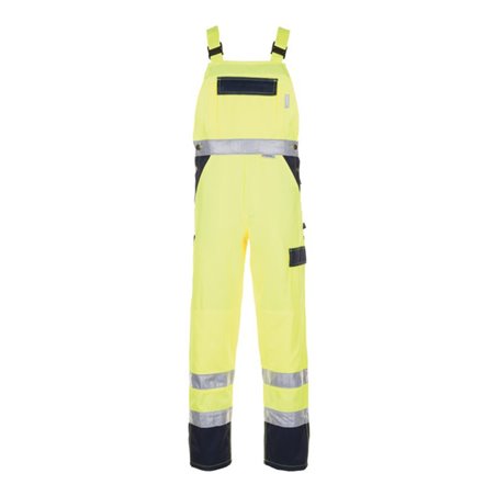 Planam Warnschutz-Latzhose gelb/marine
