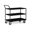 STIER Tischwagen mit 3 Ladeflächen + Schiebebügel schräg