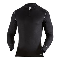 Fristads Zipper-T-Shirt Langarm 789 OF Schwarz (Herren)