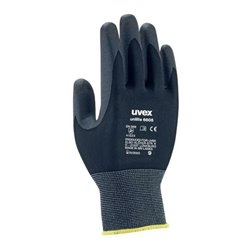 Uvex Schutzhandschuhe uvex unilite 6605, Innenhand und Fingerspitzen mit Nitrilkautschuk (NBR)-Schaum-Beschichtung