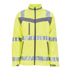 Planam Warnschutz Softshelljacke Plaline gelb/schiefer