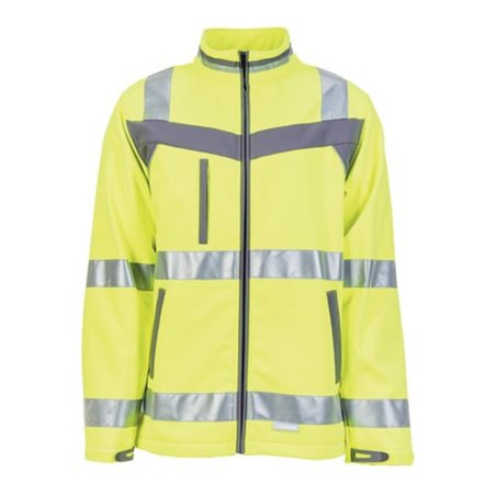 Planam Warnschutz Softshelljacke Plaline gelb/schiefer