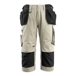 Mascot Lindau Handwerker-Dreiviertel-Hose hellkhaki/schwarz