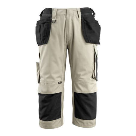 Mascot Lindau Handwerker-Dreiviertel-Hose hellkhaki/schwarz